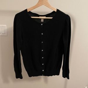 LOFT black sparkle button cardigan size M